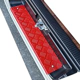 East field リアステップカバー アルミ 縞板 ハイエース200系対応専用 標準ボディ対応 スーパーGL/DX 1型～9型専用 (ワイド ワゴン車取付不能) (レッド, 標準ボディ)