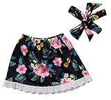 StylesILove枚ベビーガールかわいいとソフト花柄スカートとヘッドバンドセット