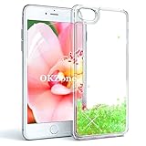 OKZone iPhone 6S ケース iPhone 6 ケース iPhone SE ケース HDスクリーンフィルム付き キラキラ キレイ ファッション リキッド流砂 3D 輝き かわいい 透明 耐