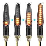 【M10のバイト専用】KEMIMOTO ウインカー バイク LED ウインカー eマーク 流れるウィンカー 4個セット12V シーケンシャルウインカー バイク アンバーで流れる点灯 ウィンカー専用 汎用 抵抗付く 高輝度 IP67防水 オートバイ