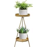 Levede Plant Stand 2 Tiers Outdoor Indoor Metal Flower Pots Rack Garden Gold