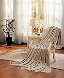 (Full/Queen, Taupe) - Comfy Deal Super Soft Micromink Sherpa Flannel Throw Blanket (Full/Queen, Taup