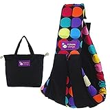 Cuby 新生児 ベビースリング ベビーキャリア 抱っこひも 対象0~2歳 片肩 収納バッグ付き (Black Colorful)
