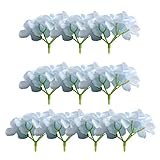 Fenteer 10本全18種　シルクの花　フラワーヘッド　結婚式　インテリア飾り　ホーム飾り　ウェディング　造花　花芸用品　アジサイ　 - ライトブルー, 説明したように