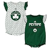 Boston Celtics Girlsクリーパーセット2幼児ベビーグリーンドット グリーン