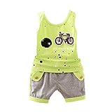 【SEBLES】ベビー 赤ちゃん 男の子 ユニセックス ノースリーブ ラウンドネック アップリケ シャツ 短パン パンツ ズボン ボトムス コットン 綿 コットン ツーピース セット 夏 春(タイプB