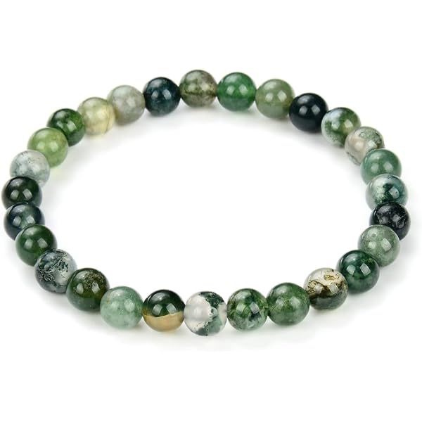 Men's Azurite & Onyx Stretch Bracelet - Polished Stone Beads, 10.5mm Wide, One Size - View #7