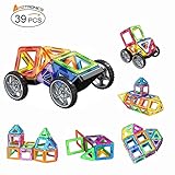 マグネットブロック 磁石ペース 立体パズル（39ピース）積み木 四角、三角、長四角、車輪 知育玩具 お祝いプレゼント子供おもちゃ 創造力と想像力を育てる