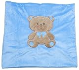 Big Oshi Baby Teddy Super Soft Plush Swaddling Blanket, Blue, Small by Big Oshi