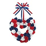 Patrioticレッドホワイトブルーカーネーションハート型Wreath