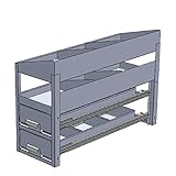 ジェフコム システムキャビネット サイド棚・右用 幅330×奥行950×高さ640mm SCT-S01R