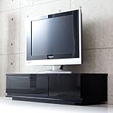 タンスのゲン テレビ台 完成品 幅120cm 鏡面 ローボード 国産 GOD-ゴッド- ブラック 01070307 BK