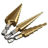 最高の価格3PCS高速鋼のチタンステップドリルビット3-12ミリメートル4-12ミリメートル4-20ミリメートルHSSの木と金属の掘削のパワーツールホット販売