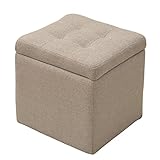 山善(YAMAZEN) 収納スツール兼オットマン(幅37) ベージュ FBS-S(BE)