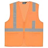 ERB 61663 S363P Class 2 Economy Mesh Safety Vest with Pockets Orange 4X-Large [並行輸入品]