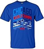 MLBシカゴカブス2016ワールドシリーズチャンピオンチーム角度デザインTシャツ、XXL、ロイヤル
