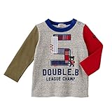 mikihouse Double_B(ミキハウスダブルB)リメイク風刺繍の長袖Ｔシャツ 90cm,マルチカラー