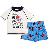 カーターズ（Carter's)　男の子用パイレーツモンスター半袖ラッシュガード水着上下2点セット (18months(78-83cm)) [並行輸入品]