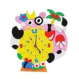 DIYキッズ3Dステッカーシンプルな手作り時計サプライヤー教育玩具[牛]