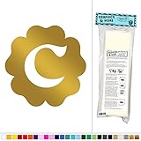 文字C in Flower初期 – Fun Kids女の子ベビー部屋 – ビニールステッカーデカール壁アート装飾 ゴールド 061116W5345_MetallicGold