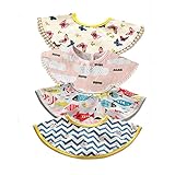 SAIKOUSHOP　よだれかけ　スタイ　３６０度回転可　スナップビブ　１００％綿　4枚セット (グループ２)