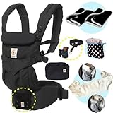 ベビーウエストベルト付エルゴベビー・抱っこひも【日本正規品2年間保証-SG認定付】ＯＭＮＩオムニ３６０/ブラック (よだれパッド＋ママ&ベビー両用カバー+収納ポーチ付）