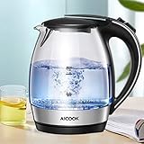 電気ケトル ガラス ケトル 950W 急速沸かし 1.2L大容量 電気ケトル 断熱ハンドル 安心安全 耐熱ホウケイ酸ガラス 火傷防止 ワンタ