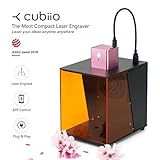 Cubiio｜携帯型レーザー彫刻機 (桜色) 個人的な刻印実現　クーキー形彫刻、コーヒーラテアートでも使い！　