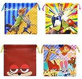 ディズニー ズートピア 巾着 4枚セット コップ 入れに 便利 おかたづけ (Bセット)