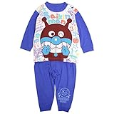 アンパンマン パジャマ ベビー 赤ちゃん 男の子 上下 綿100% 腹巻付 長袖 バイキンマン-ブルー 80cm