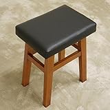 スツール 木製 ( ダークブラウン ・ 完成品 ) 座面は黒色に近い濃いダークブラウン色＆人気のレザー調仕上げです♪( ブラウン ブラック 茶色 北欧 風 イス いす 椅子 チェア チェアー アンティーク ビンテージ )