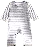 アビックス クラフティーズ シンプルボーダー長袖ロンパース 70cm グレー×オフ ベア天竺 956290