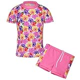 BAOHULU キッズスクール水着 ラッシュガード 水着 可愛い 花柄 日焼け止め　半袖　キュートセパレートスタイル水着 柔らかい 快適 スイミングウェア (4-5歳(ラベル NO.116/122),