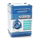 銀行コード電子マネーバンクPiggyマネーバンクコイン保存銀行ATM Safty Banksブルーby Jackpotワイヤレス