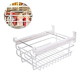 Carfeny 冷蔵庫 収納 ラック 食品 収納 ラック 吊戸棚 バスケット 引き出し 収納 伸縮可能 ホワイト