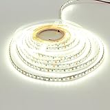 LEDMY楽的美 LEDテープライト3528SMD 600連 正面発光 IP20 4000K DC24V 48W 8mm幅 白いベース 5m長さ