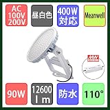 高天井用投光器 水銀灯４００Ｗ対応 ブラケット型 ＬＥＤ 昼白色 ９０Ｗ