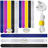 20pcsケーブルネクタイ　カラフル　再生可能　環境保護　繰り返し使用　DLAND　　タブレットPC ／TV用　収納用　ワイヤーオルガナイザーの管理