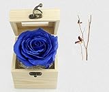butylee手彫りFlora香りつきBath Soapローズ花、植物Essential Oil Soap with Woodenボックス – ブルー