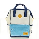 アネロ マザーズバッグ リュック人気 大容量 レジャー マザーズバッグ バック ハンドバッグ アウトドア リュッ帆布クサック ジム 旅行 収納鞄 リュック バッグ(白青)