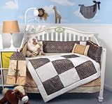 Soho White Chenille & Giraffe Minky Baby Crib Nursery Bedding Set 14 Pcs Included Diaper Bag with Ch