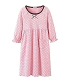 キッズサマーコットンの寝間着女の子のかわいいナイトガウン[ピンク]