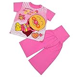 キッズパジャマ アンパンマン はらまき付き 半袖パジャマ 春物 夏物 子供用 Anpanman j-sa2653 100cm アンパンマン（ピンク）