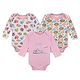 エルフ ベビー(Fairy Baby)ベビーロンパースボディスーツ 肌着 長袖 女の子 3枚セット 可愛い(サイズ：10-12M)