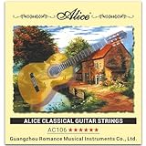 Alice（アリス）クラシックギター弦 ベース 初心者セット 耐久 透明ナイロン高音弦 Classical Guitar Strings AC106-H