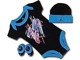 (ジョーダン)Jordan ベビージョーダン 3点セット (0-6M(0～6ヶ月), 黒オリオンブルー) [並行輸入品]