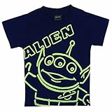 ディズニーピクサー 半袖Tシャツ 子供 カーズ トイストーリー モンスターインク コスパ fo-ht08 100 エイリアン/紺