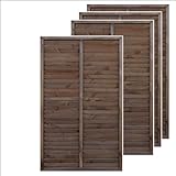 igarden　アイガーデン　ラティス　Ｈ150×Ｗ90cm　ルーバータイプ4枚セット　ナチュラルダークブラウン　米松製