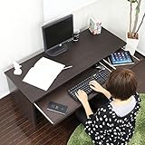 パソコンデスク ロータイプ ローデスク 学習机 座卓 120cm幅 ダブルスライド 木製 ブラウン NCH3170BR