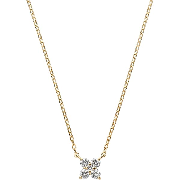 Amazon | [VAヴァンドーム青山]K18YG ダイヤモンド 0.1ct ネックレス